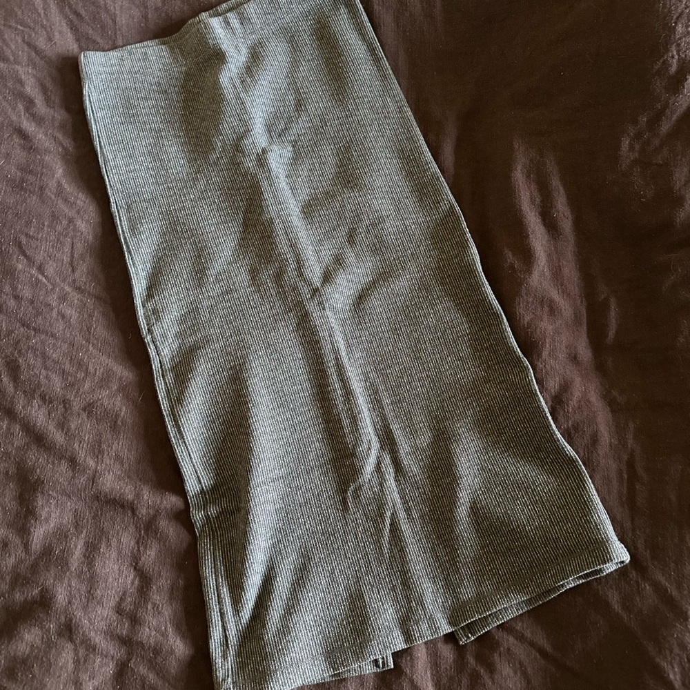 Friday’s Project Pencil Skirt in Dark Gray White Pinstripes